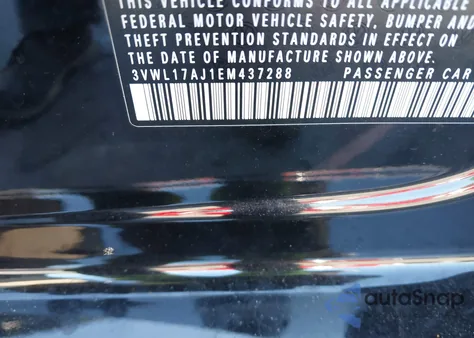 2014 Volkswagen Jetta 1.8T Sel из США, поврежденный, VIN 3VWL17AJ1EM437288